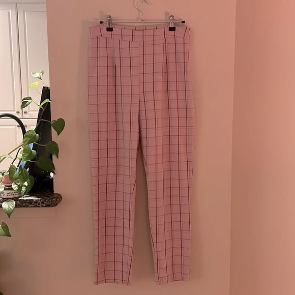 Petite Pink Co Ord Check Oversized Blazer and Trousers Set 💕 D24 - Picture 9 of 9